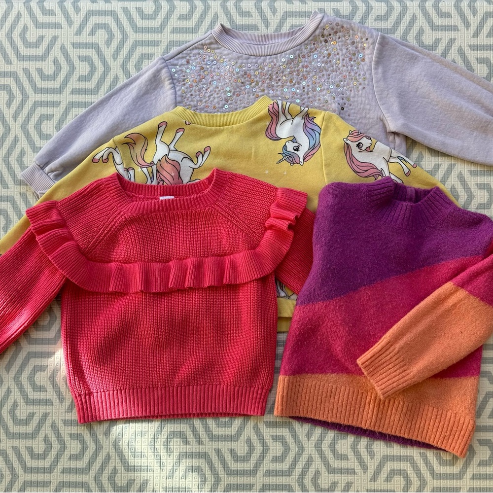 4T Toddler girl long sleeves top x4